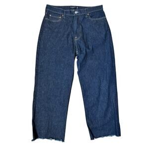 ABERCROMBIE AND FITCH Vintage Stretch Baggy Jeans Men’s 34 X 26 Dark Raw Hems